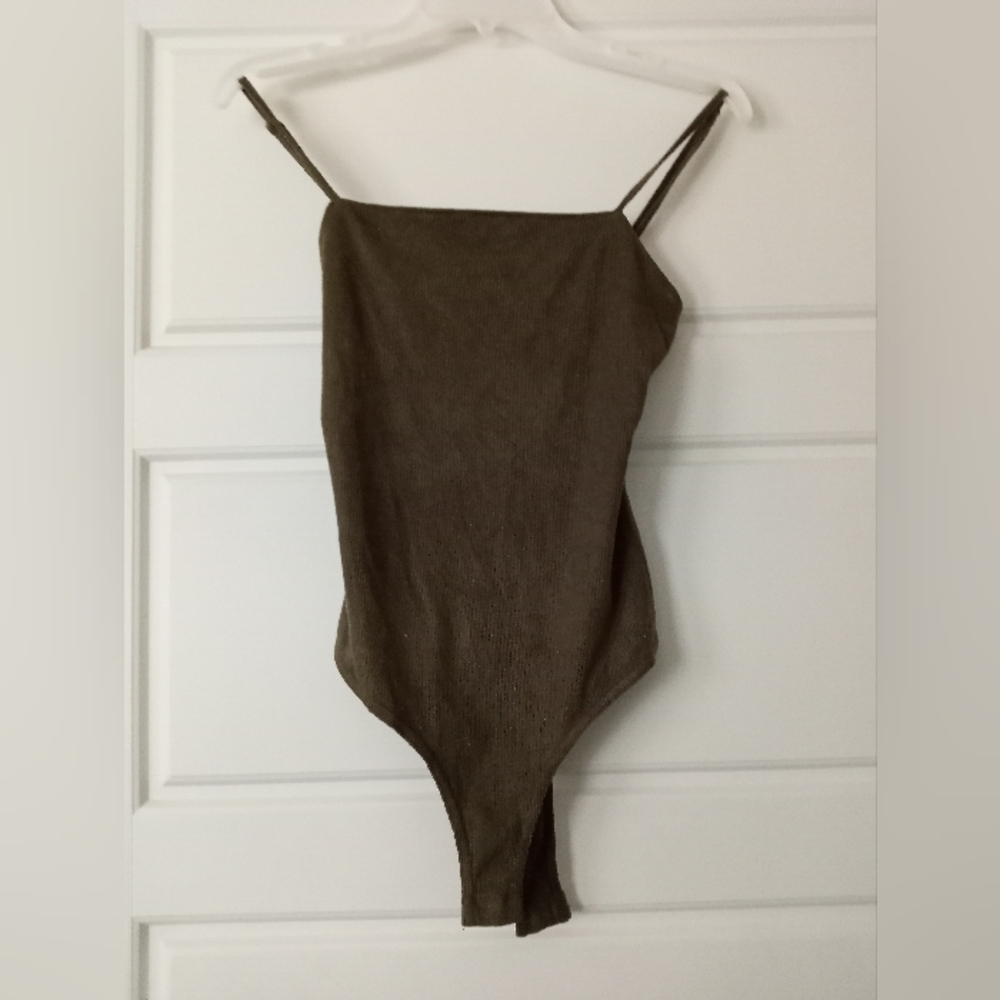 Kittenish olive green bodysuit size small